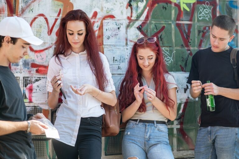 School,Teenagers,Consuming,Drugs,,Alcohol,And,Tobacco,On,The,School